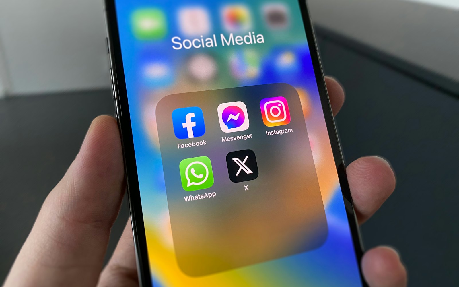 Smartphone showing social media apps
